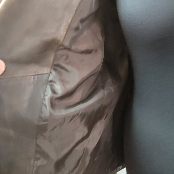 ASOS Design Oversized Biker Jacket - Real Leather with Stitch Detail - Picture 8 of 16